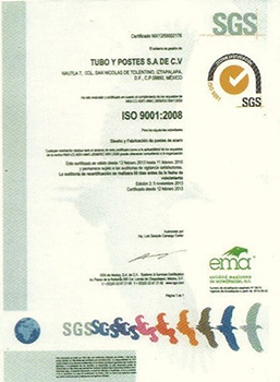 Certificado SGS MX13/55002176